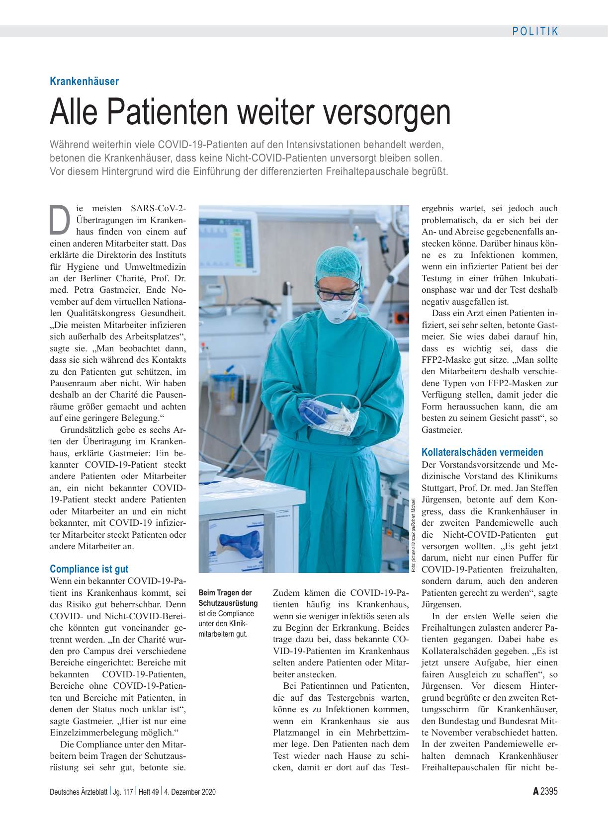 Vorschauseite 1: Krankenhäuser: Alle Patienten weiter versorgen