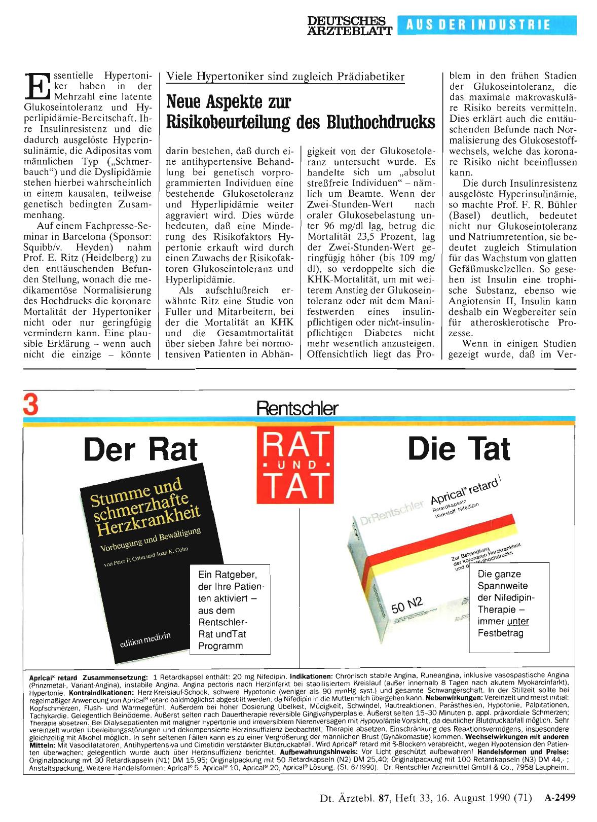 Vorschauseite 1: Viele Hypertoniker sind zugleich Prädiabetiker: Neue Aspekte zur Risikobeurteilung des Bluthochdrucks