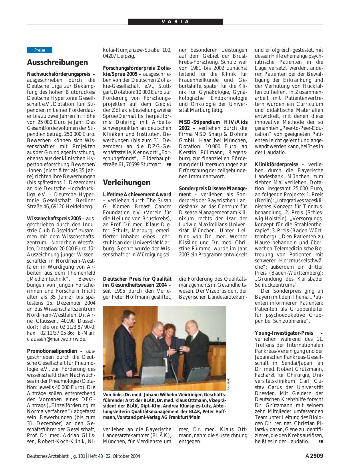 Vorschauseite 1: Ausschreibungen