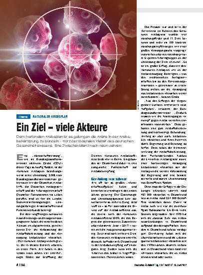 Vorschauseite 1: Nationaler Krebsplan: Ein Ziel – viele Akteure