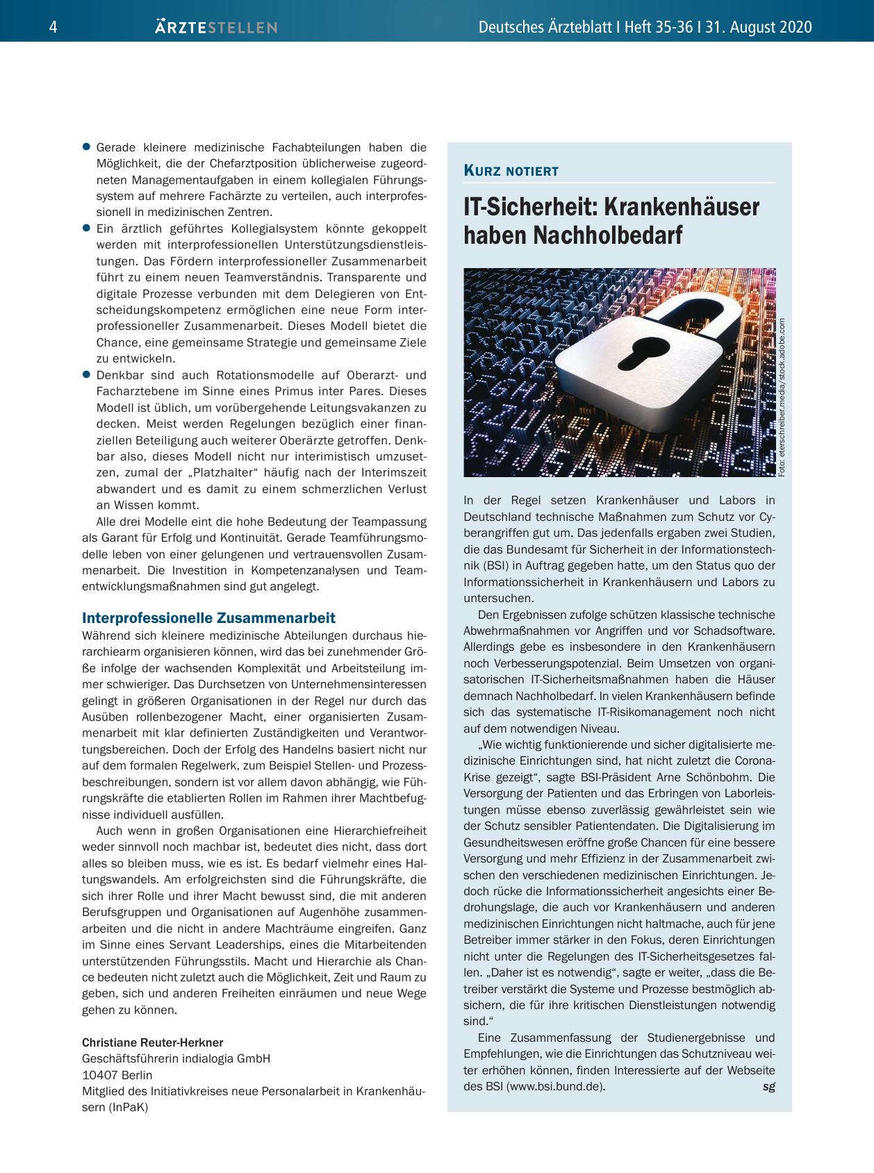 Vorschauseite 1: IT-Sicherheit: Krankenhäuser haben Nachholbedarf