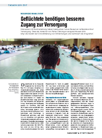 Vorschauseite 1: Medizinische Rehabilitation: Geflüchtete benötigen besseren Zugang zur Versorgung