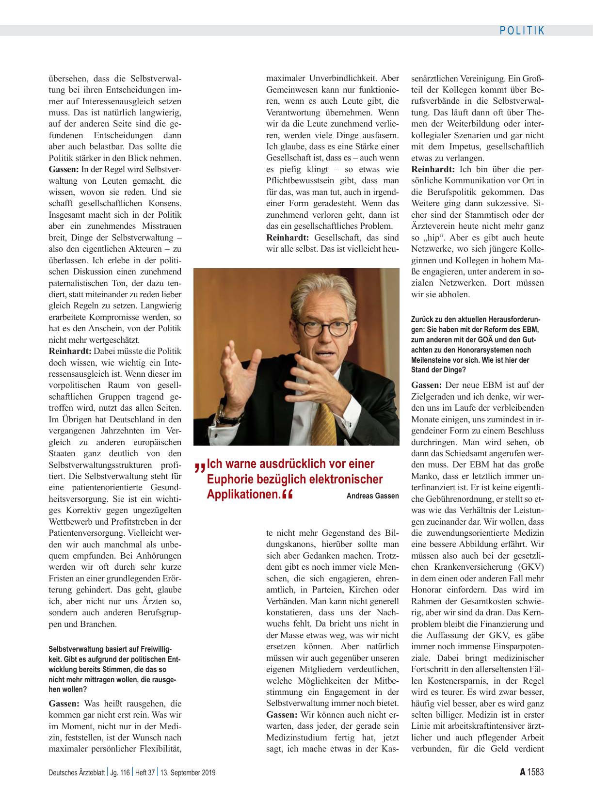 Vorschauseite 3: Interview mit Bundesärztekammerpräsident Dr. med. (I) Klaus Reinhardt und dem Vorstandsvorsitzenden der Kassenärztlichen Bundesvereinigung, Dr. med. Andreas Gassen: „Wir lassen un…