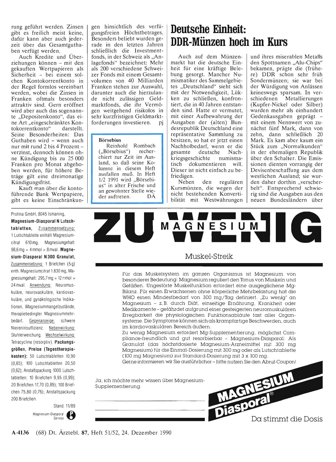 Vorschauseite 1: Deutsche Einheit: DDR-Münzen hoch im Kurs