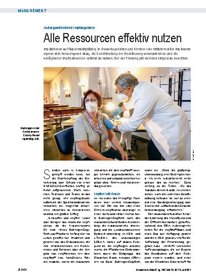 Vorschauseite 1: Außergewöhnliche Impfangebote: Alle Ressourcen effektiv nutzen