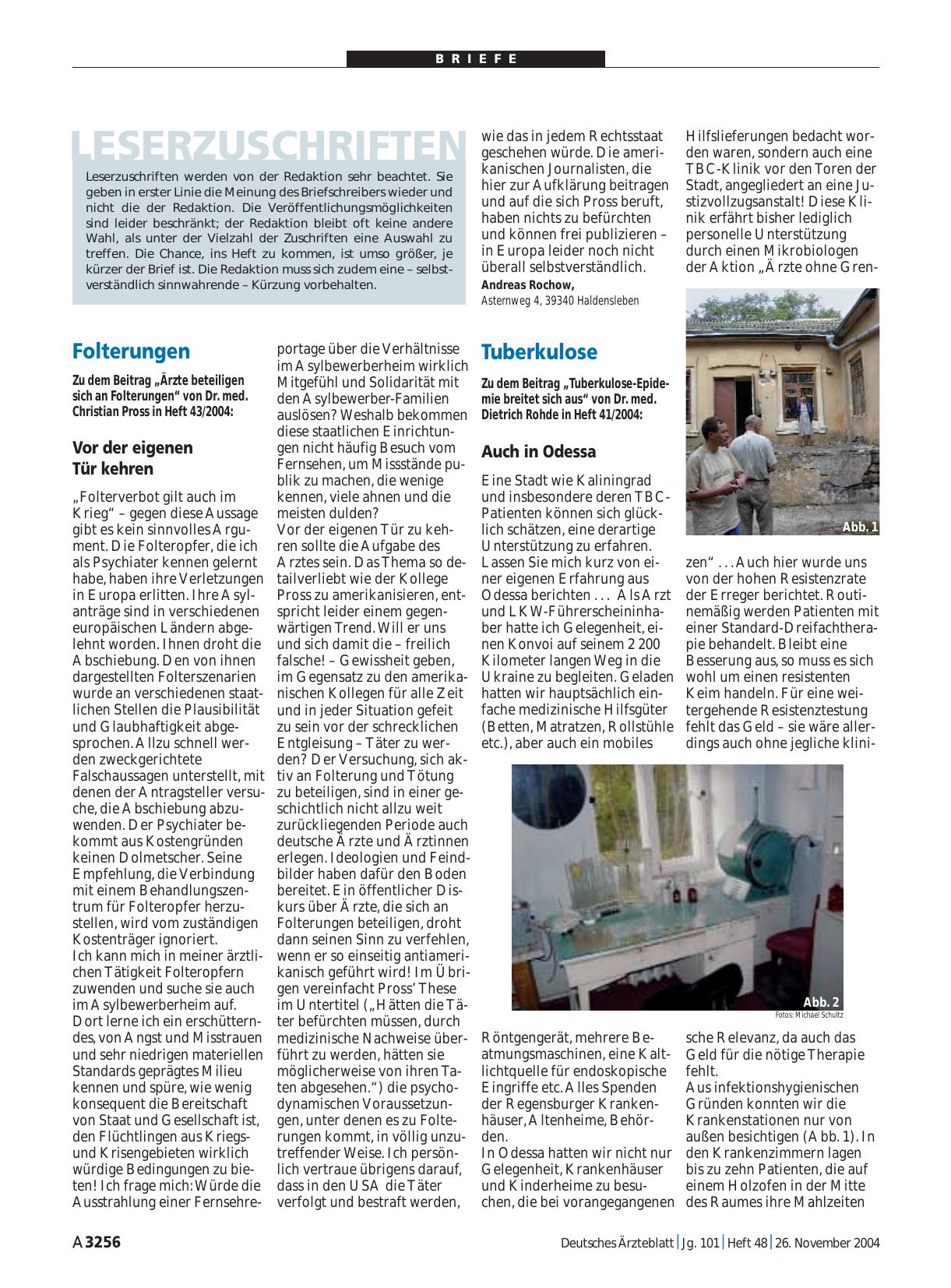 Vorschauseite 1: Tuberkulose: Auch in Odessa