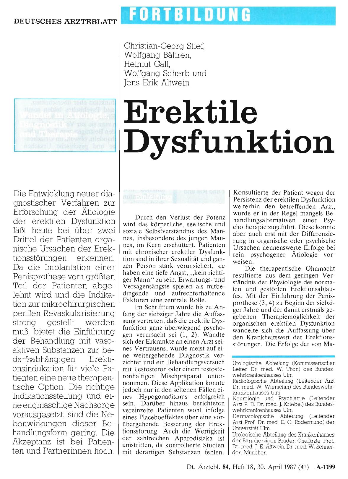Vorschauseite 1: Erektile Dysfunktion