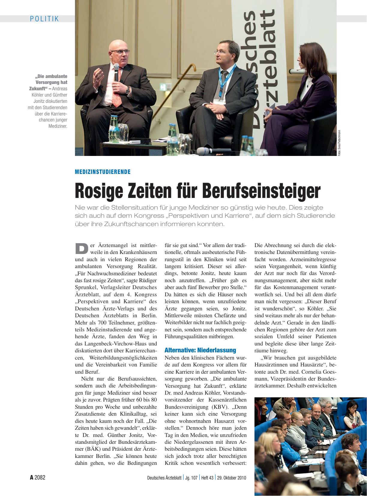 Vorschauseite 1: Medizinstudierende: Rosige Zeiten für Berufseinsteiger