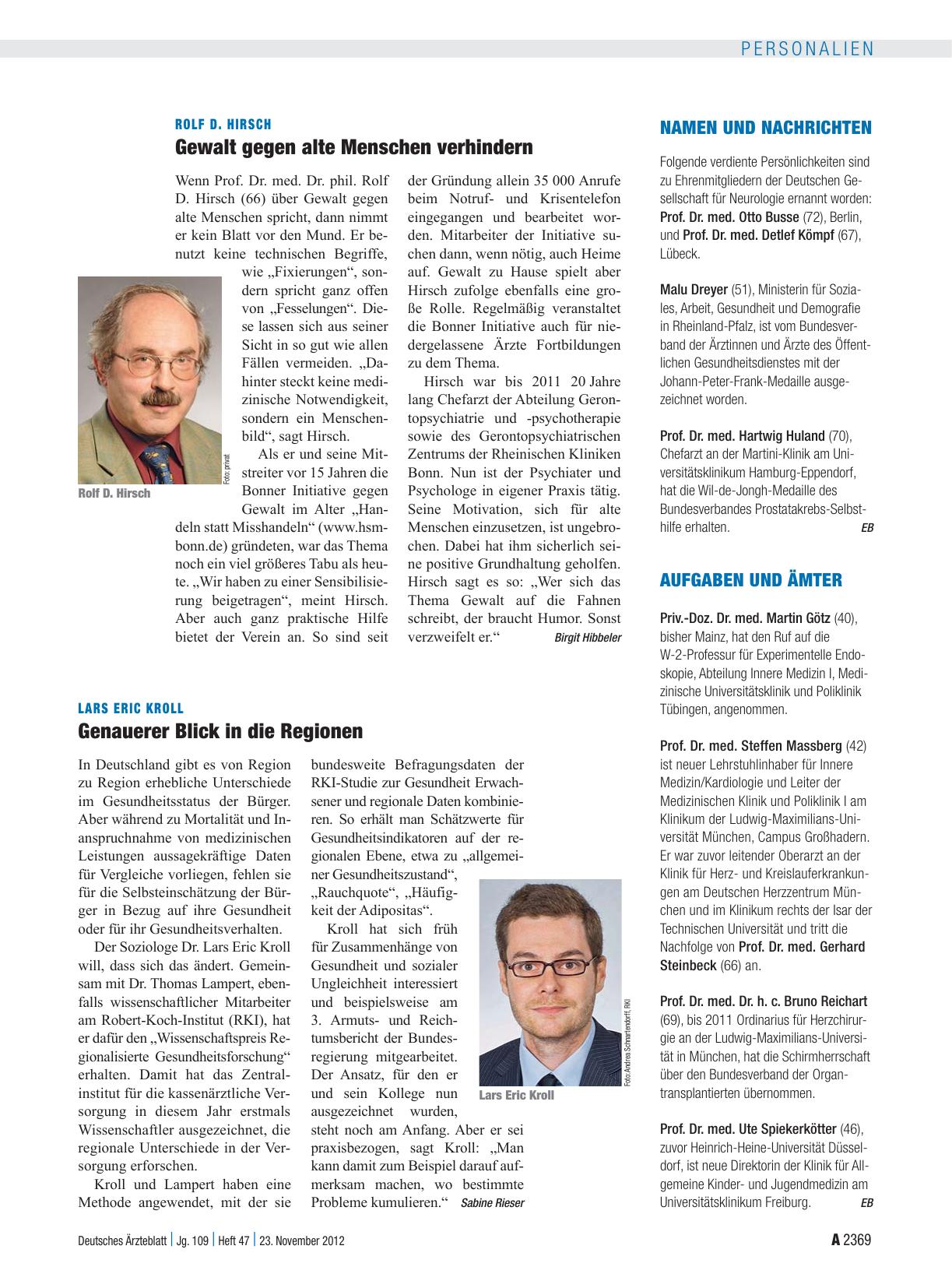 Vorschauseite 1: Namen und Nachrichten