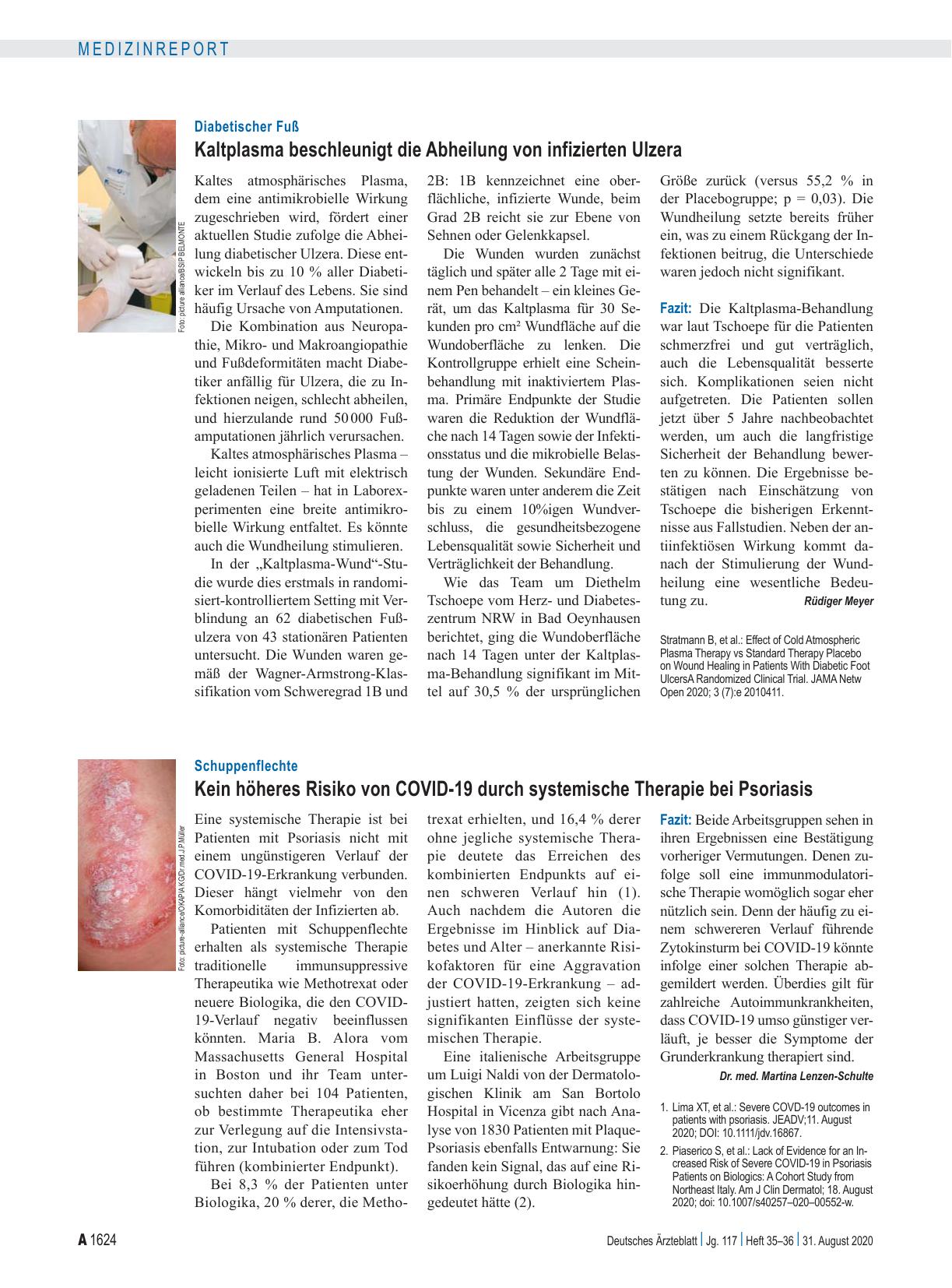 Vorschauseite 1: Schuppenflechte: Kein höheres Risiko von COVID-19 durch systemische Therapie bei Psoriasis