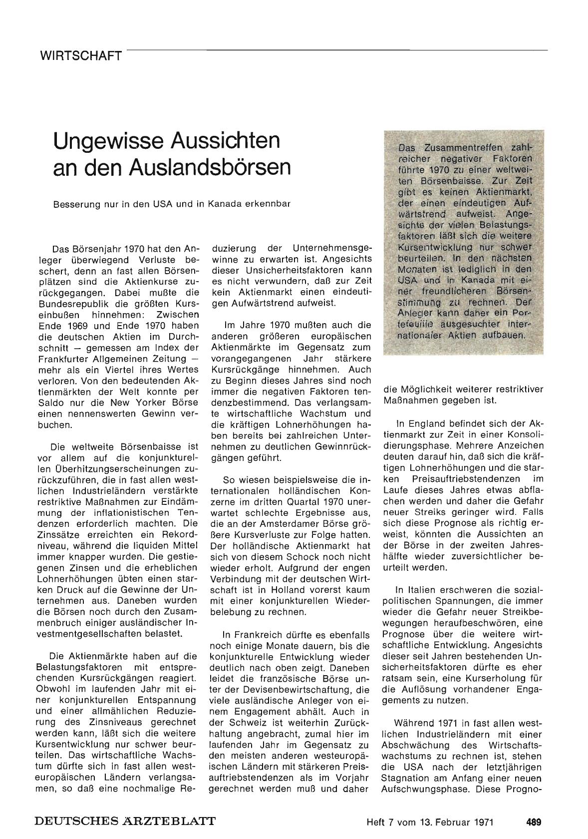 Vorschauseite 1: Ungewisse Aussichten an den Auslandsbörsen