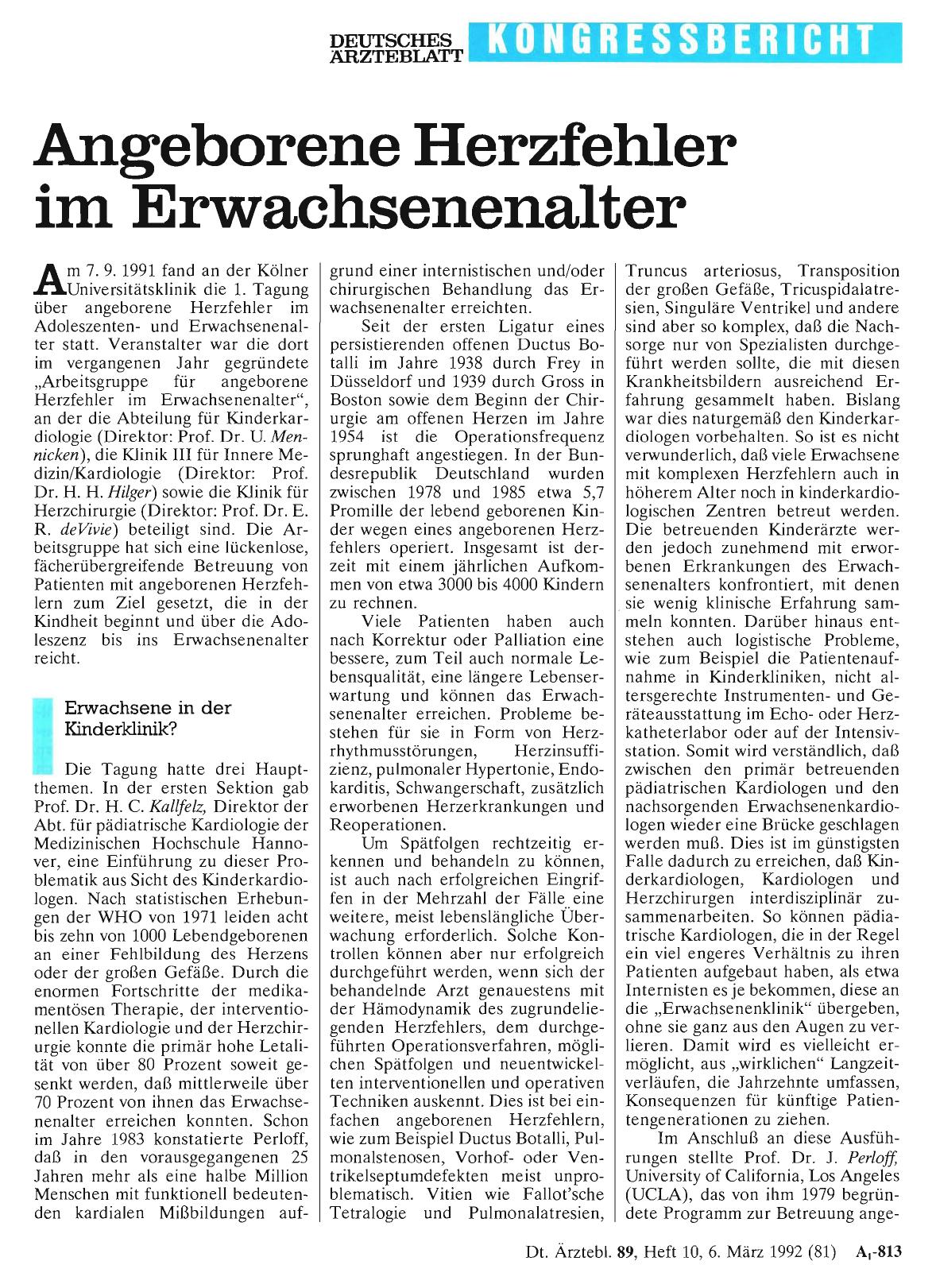 Vorschauseite 1: Angeborene Herzfehler im Erwachsenenalter