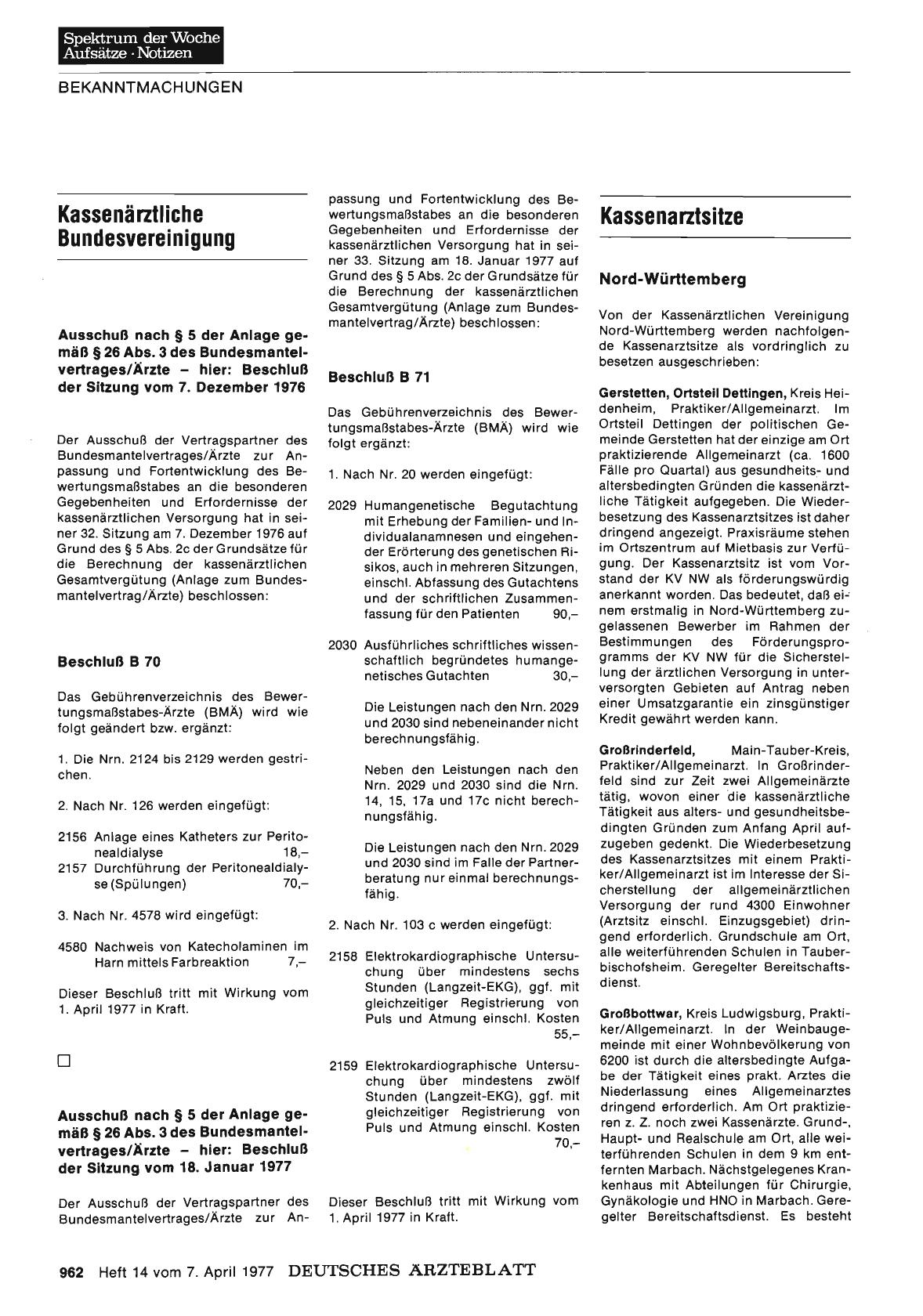 Vorschauseite 1: Kassenärztliche Bundesvereinigung