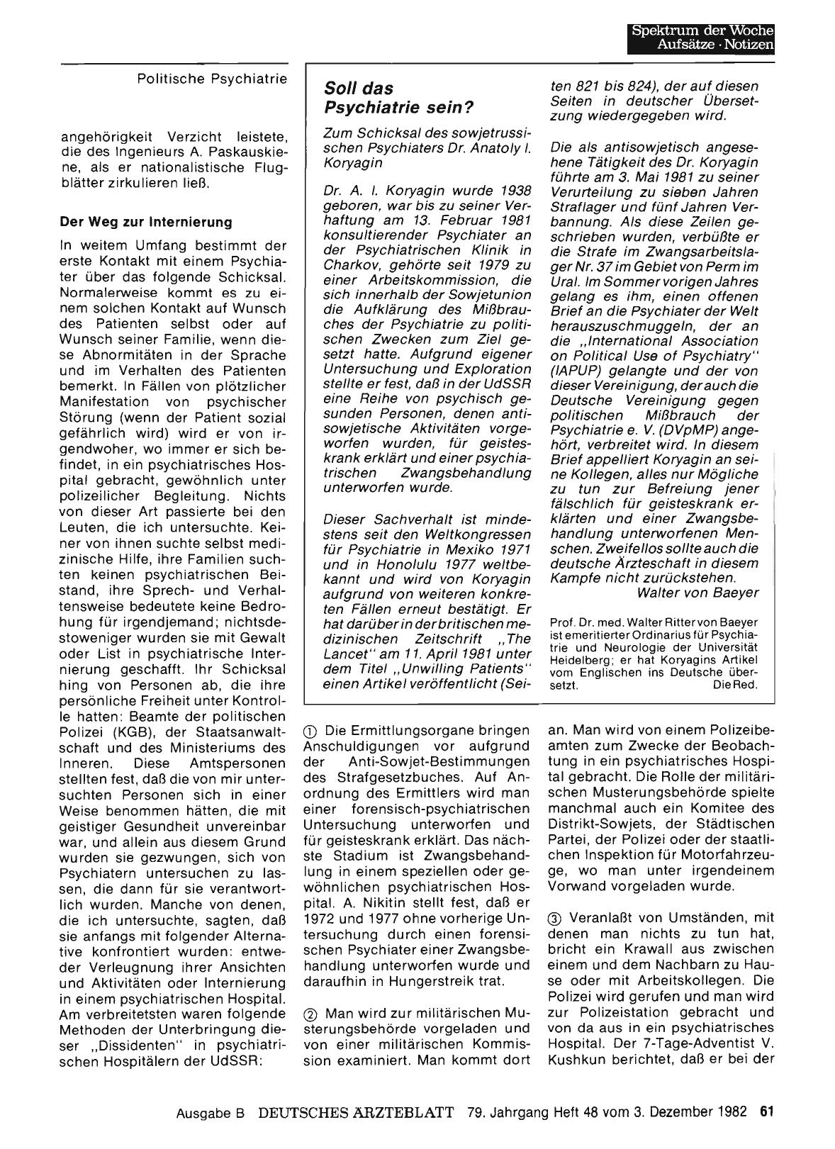 Vorschauseite 1: Soll das Psychiatrie sein? - Zum Schicksal des sowjetrussischen Psychiaters Dr. Anatoly I. Koryagin