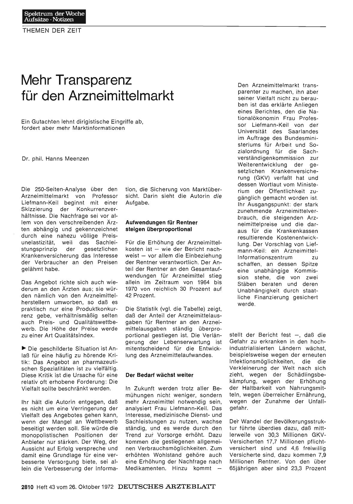 Vorschauseite 1: Mehr Transparenz für den Arzneimittelmarkt