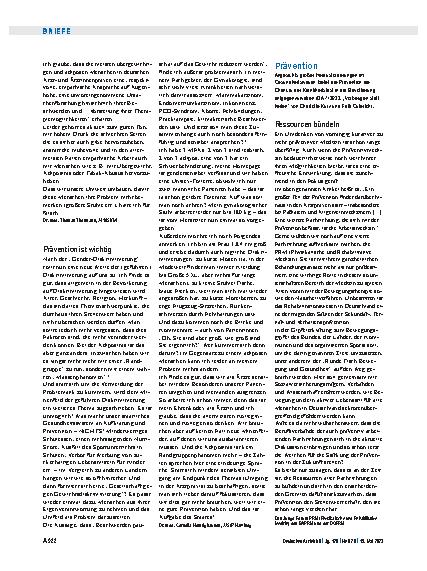Vorschauseite 1: Prävention: Ressourcen bündeln