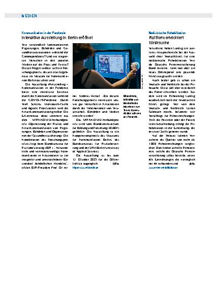Vorschauseite 1: Medizinische Rehabilitation: Plattform erleichtert Kliniksuche