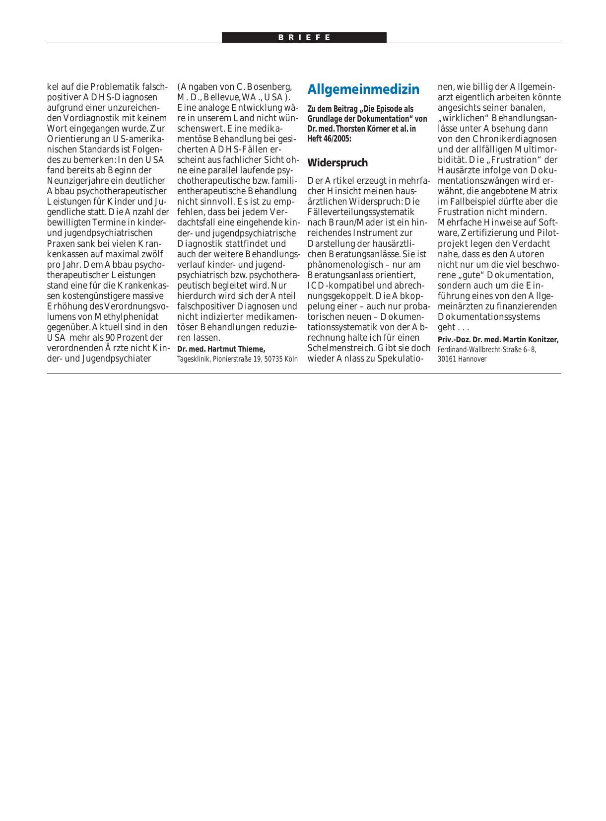 Vorschauseite 1: Allgemeinmedizin: Widerspruch