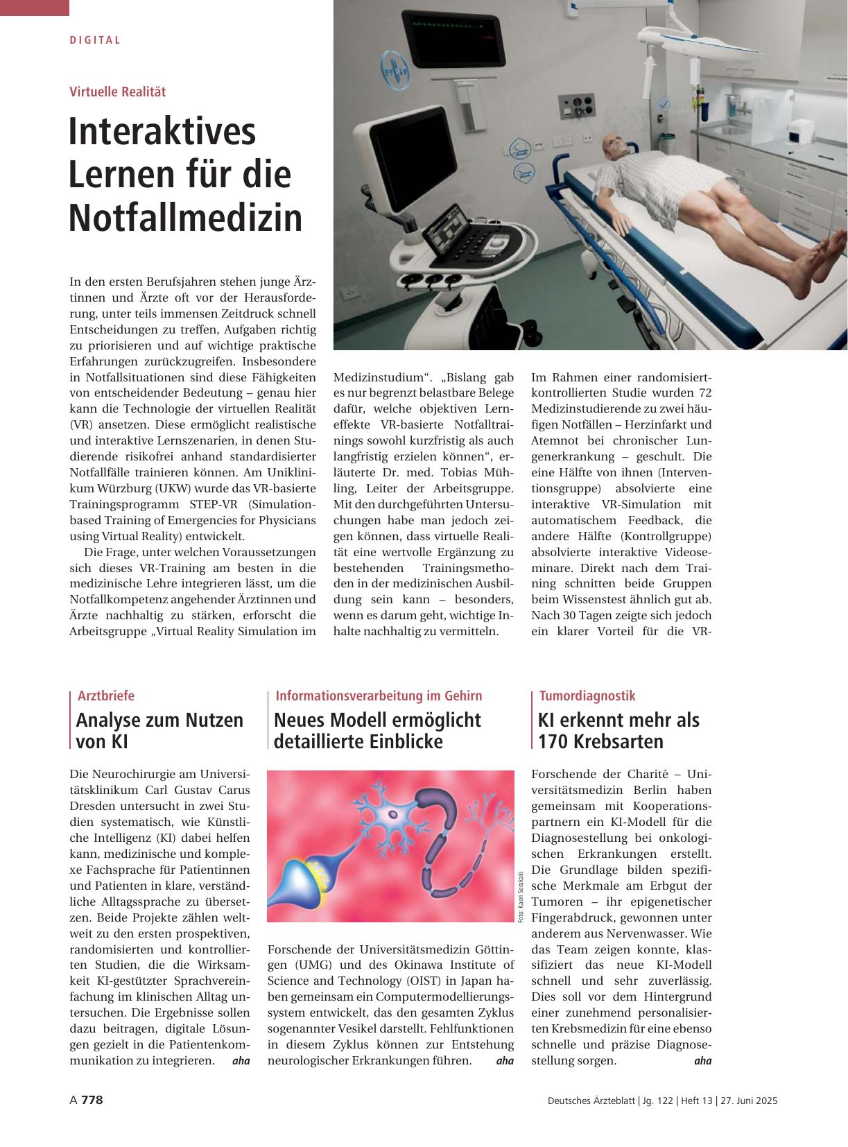Vorschauseite 1: Virtuelle Realität: Interaktives Lernen für die Notfallmedizin