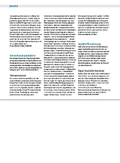 Vorschauseite 1: Nierentransplantation: Vertrauensschutz