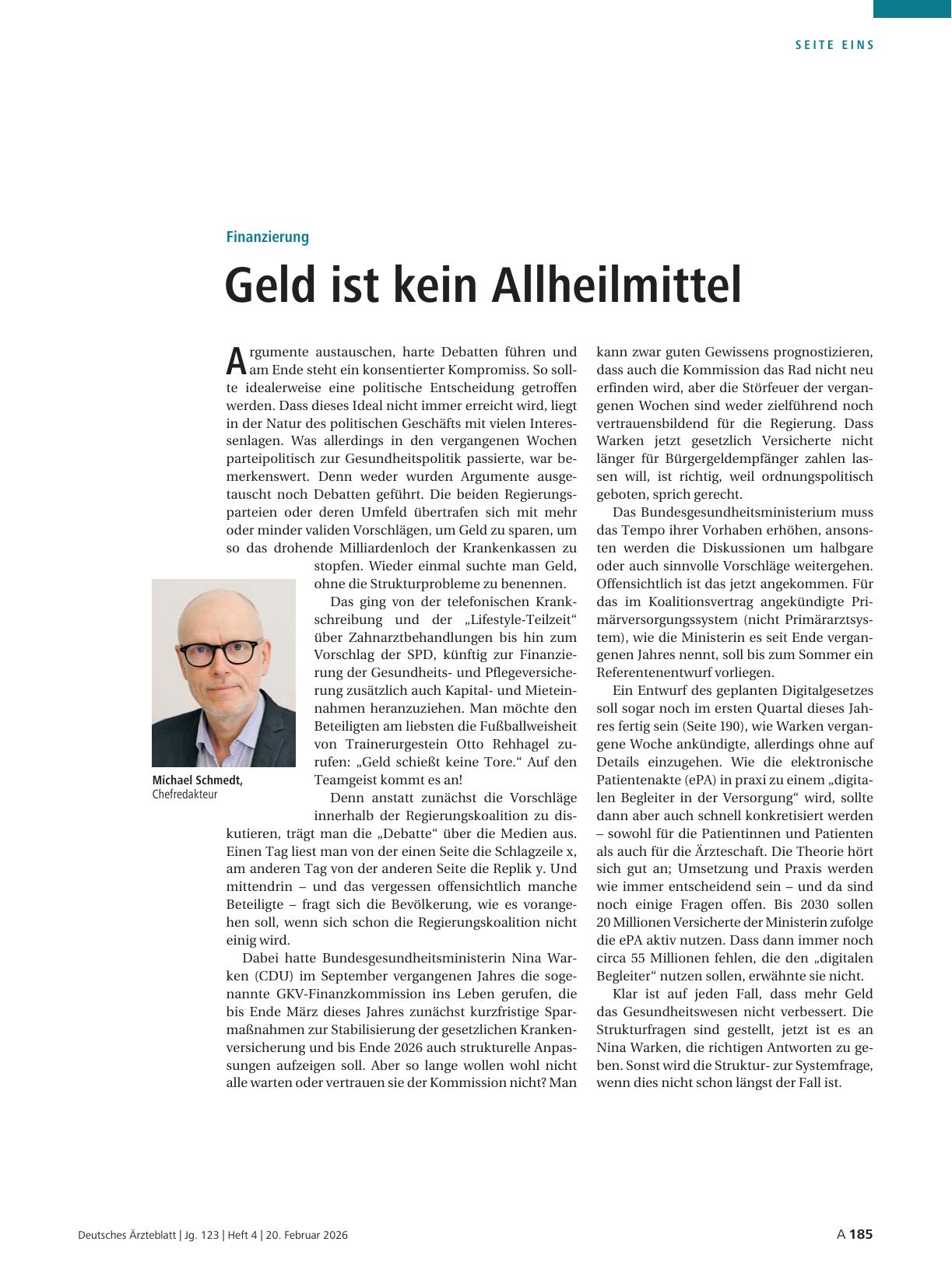 Vorschauseite 1: Finanzierung: Geld ist kein Allheilmittel