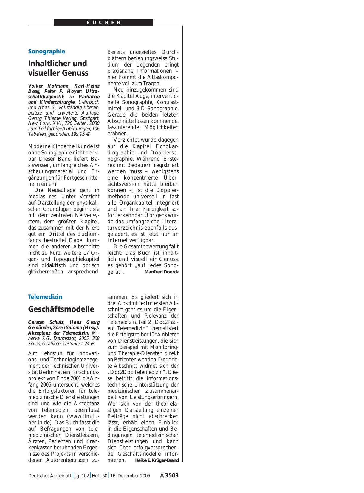 Vorschauseite 1: Akzeptanz der Telemedizin