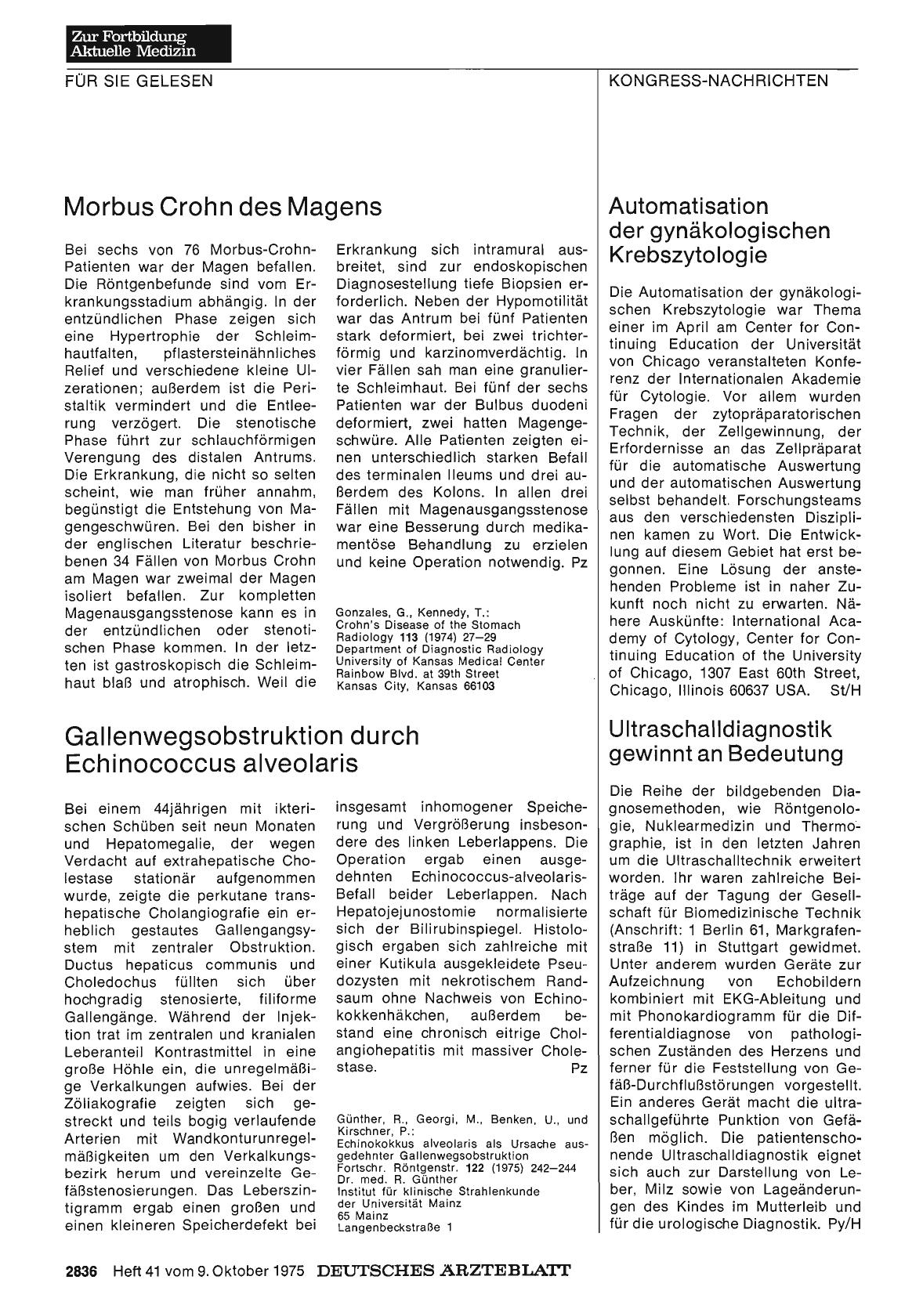 Vorschauseite 1: Gallenwegsobstruktion durch Echinococcus alveolaris