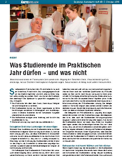 Vorschauseite 1: Recht: Was Studierende im Praktischen Jahr dürfen – und was nicht
