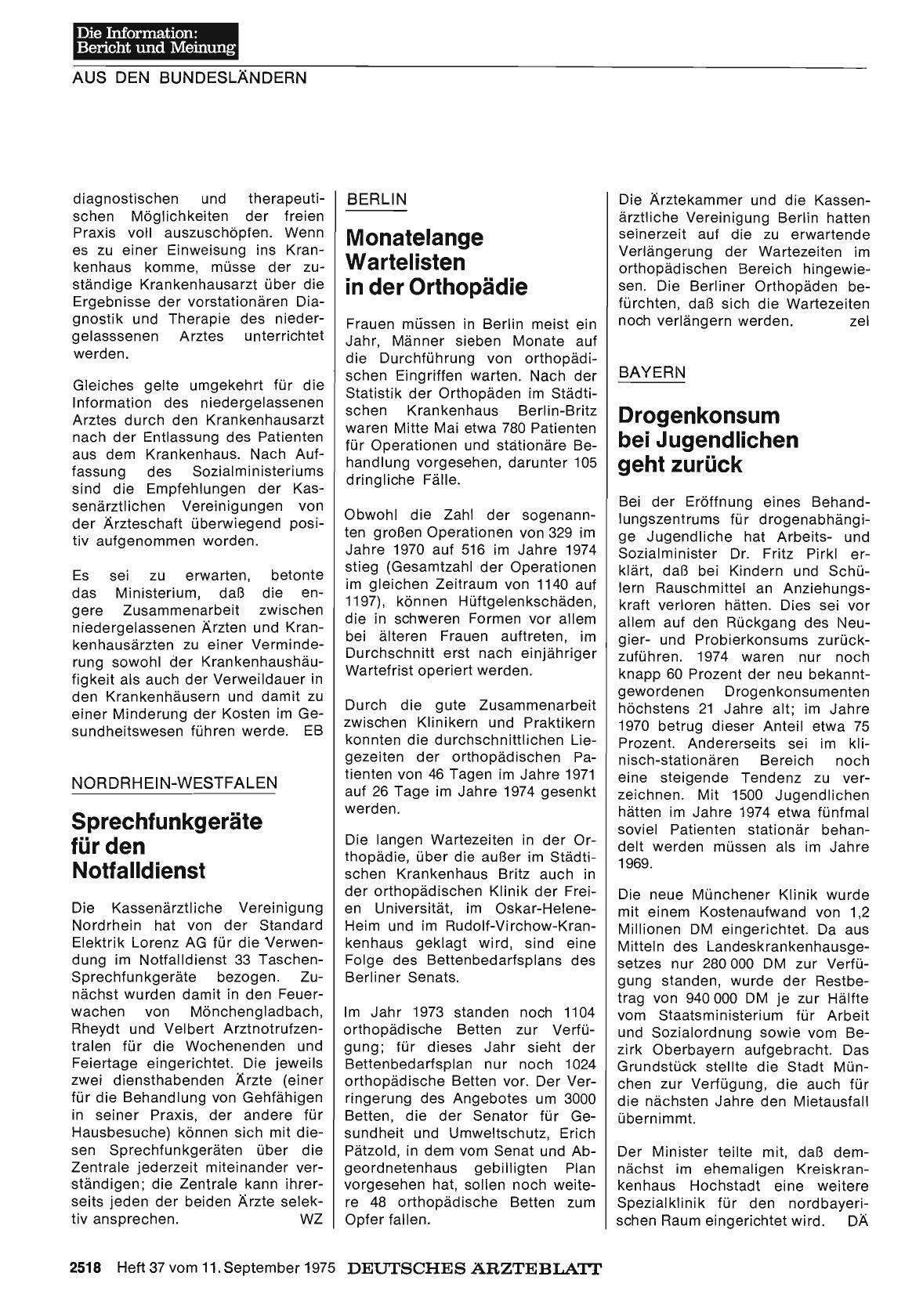 Vorschauseite 1: BERLIN: Monatelange Wartelisten in der Orthopädie