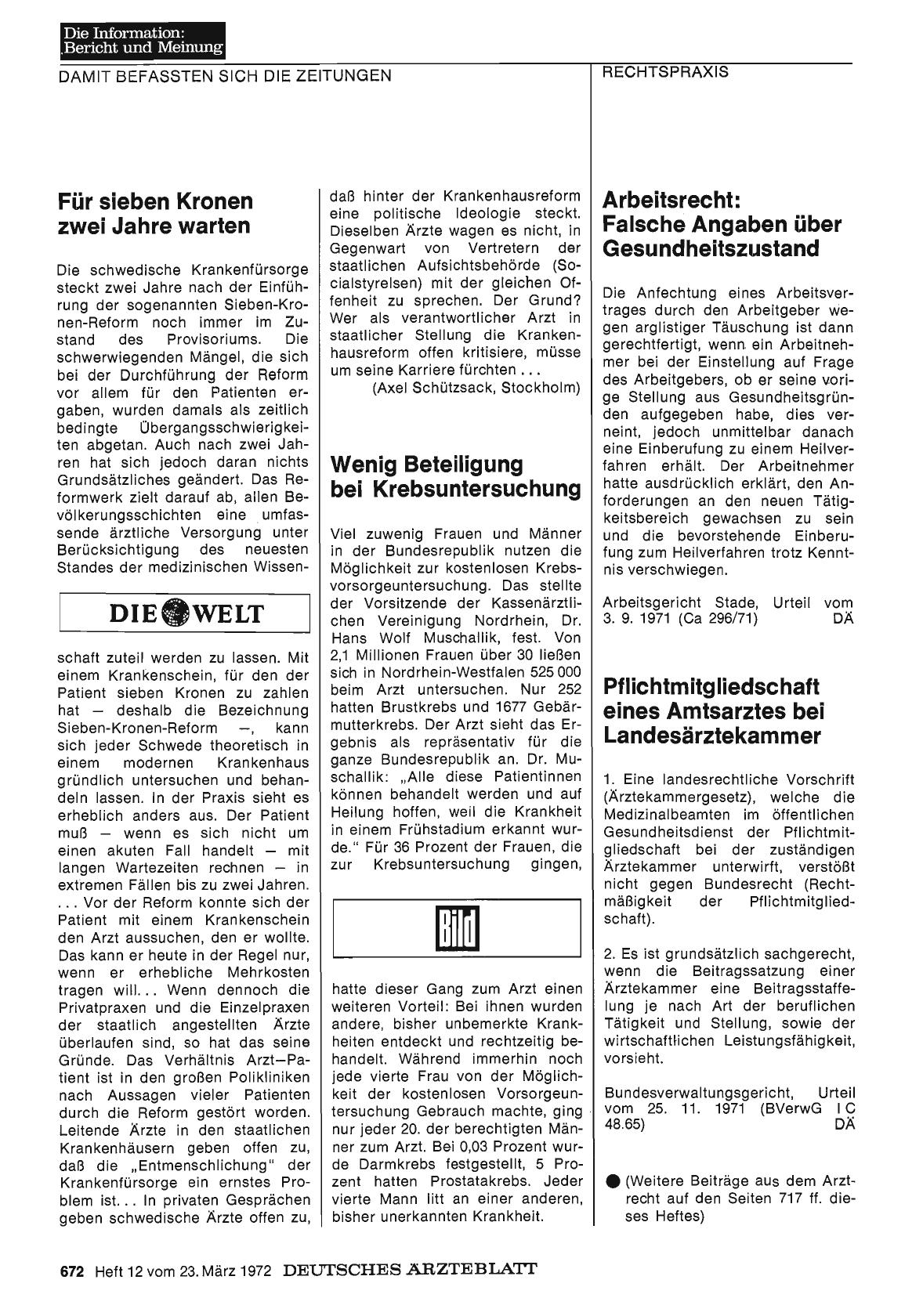 Vorschauseite 1: Für sieben Kronen zwei Jahre warten