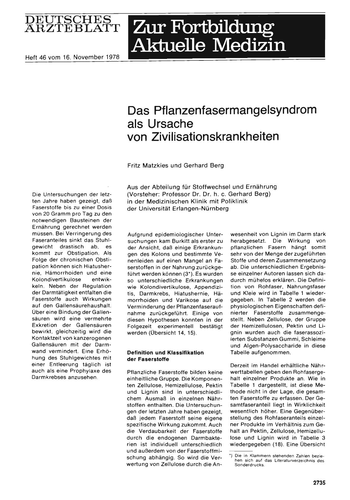 Vorschauseite 1: Das Pflanzenfasermangelsyndrom als Ursache von Zivilisationskrankheiten