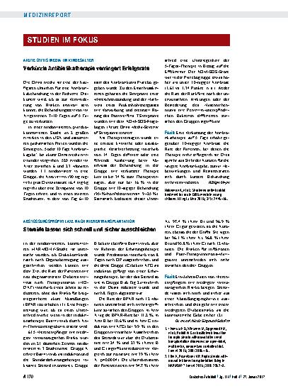 Vorschauseite 1: Abstossungsprophylaxe nach Nierentransplantation: Steroide lassen sich schnell und sicher ausschleichen