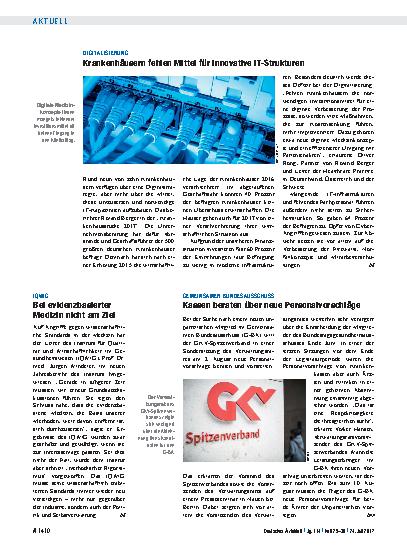 Vorschauseite 1: IQWiG: Bei evidenzbasierter Medizin nicht am Ziel