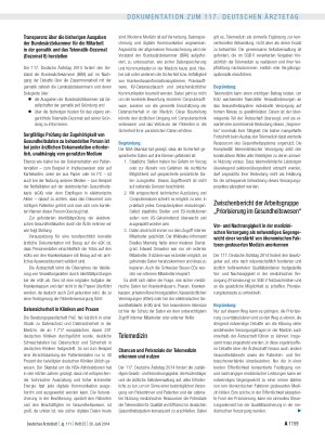 Vorschauseite 3: Entschliessungen zum Tagesordnungspunkt VII: Tätigkeitsbericht der Bundesärztekammer