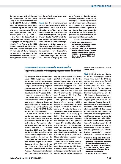 Vorschauseite 1: Lokoregionäres Nierenzellkarzinom mit hohem Risiko: Adjuvant Sunitinib verlängert progressfreies Überleben