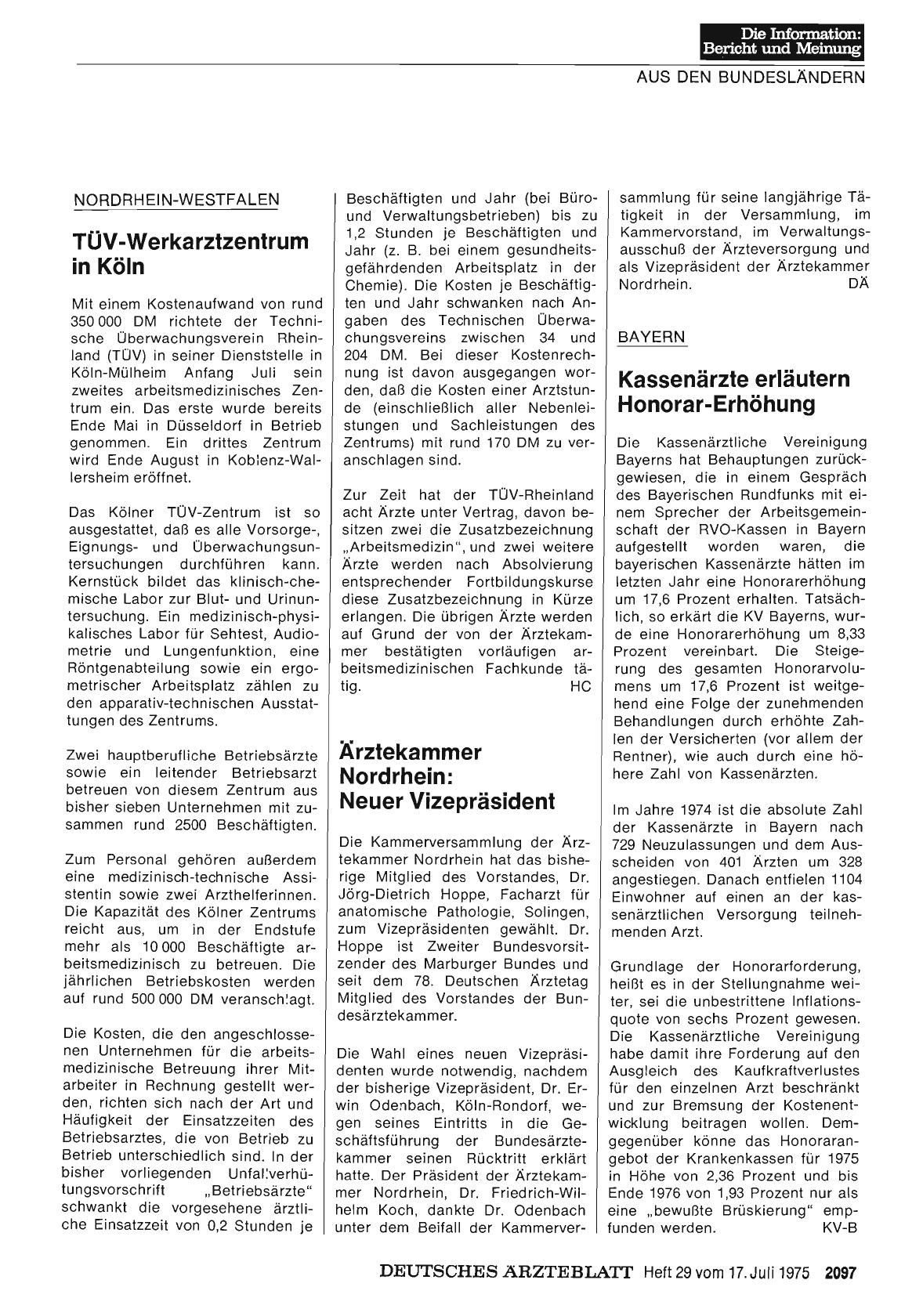Vorschauseite 1: Bayern: Kassenärzte erläutern Honorar-Erhöhung