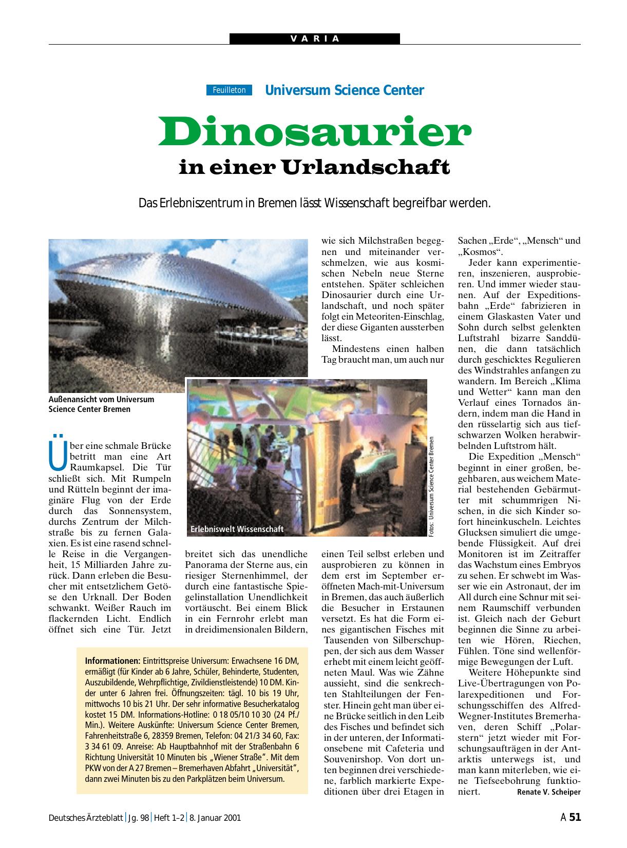 Vorschauseite 1: Universum Science Center: Dinosaurier in einer Urlandschaft