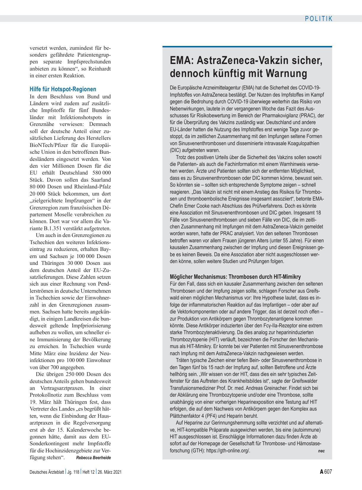 Vorschauseite 3: Impfen gegen COVID-19: Langsame Schritte in die Praxis