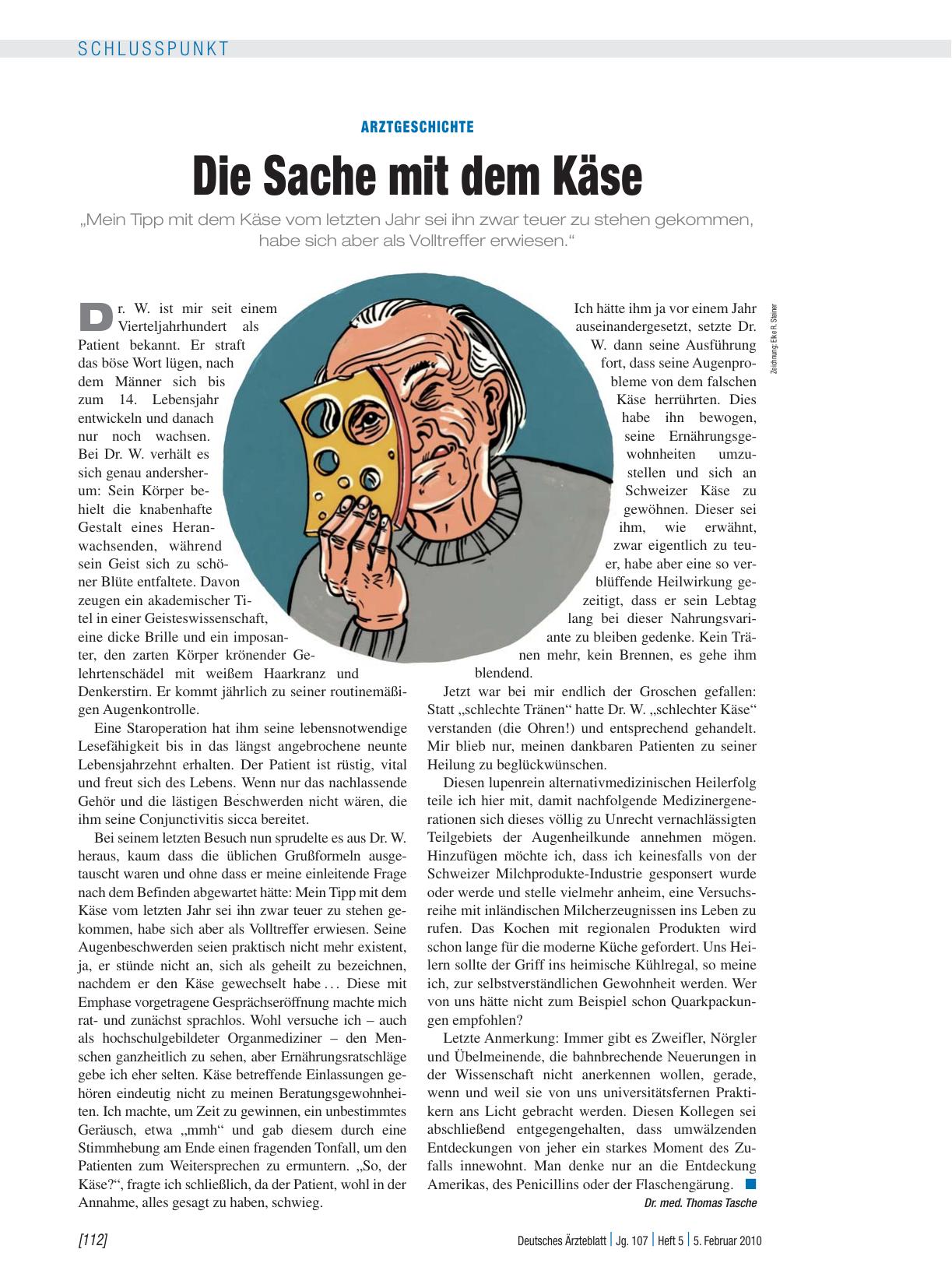 Vorschauseite 1: Arztgeschichte: Die Sache mit dem Käse