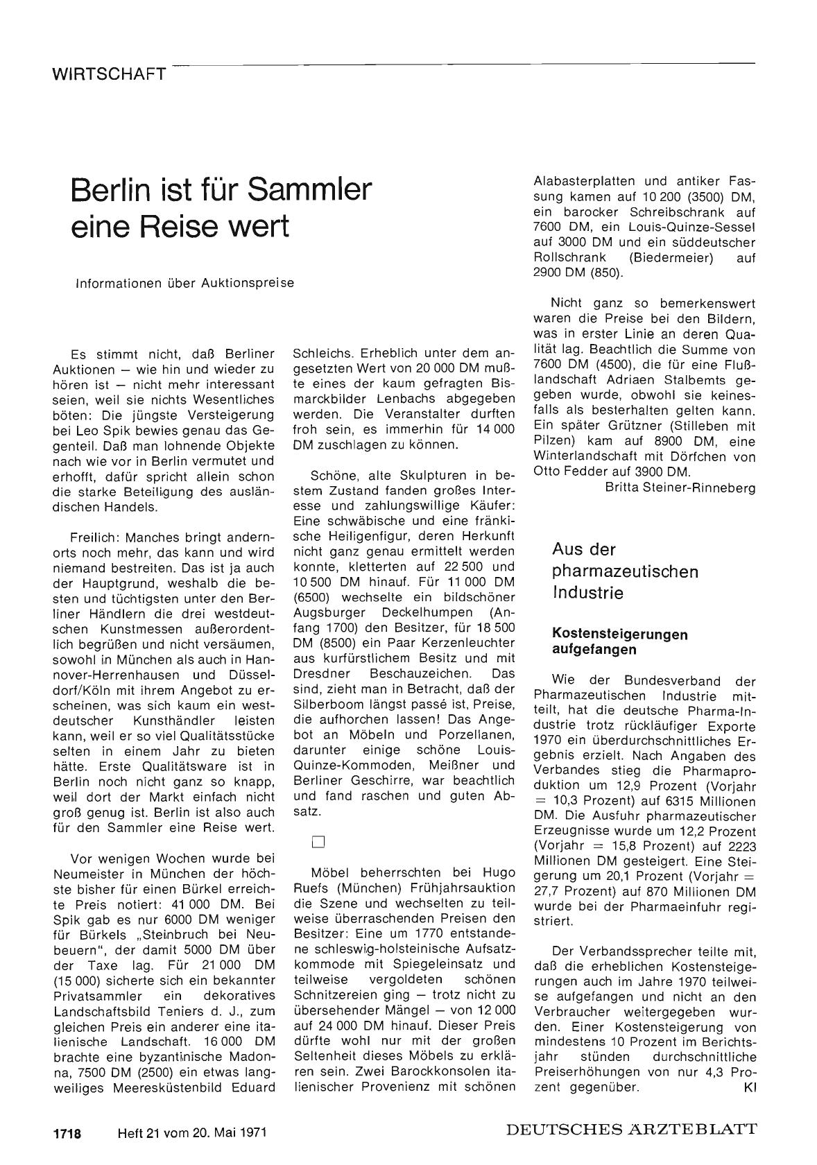 Vorschauseite 1: Berlin ist für Sammler eine Reise wert