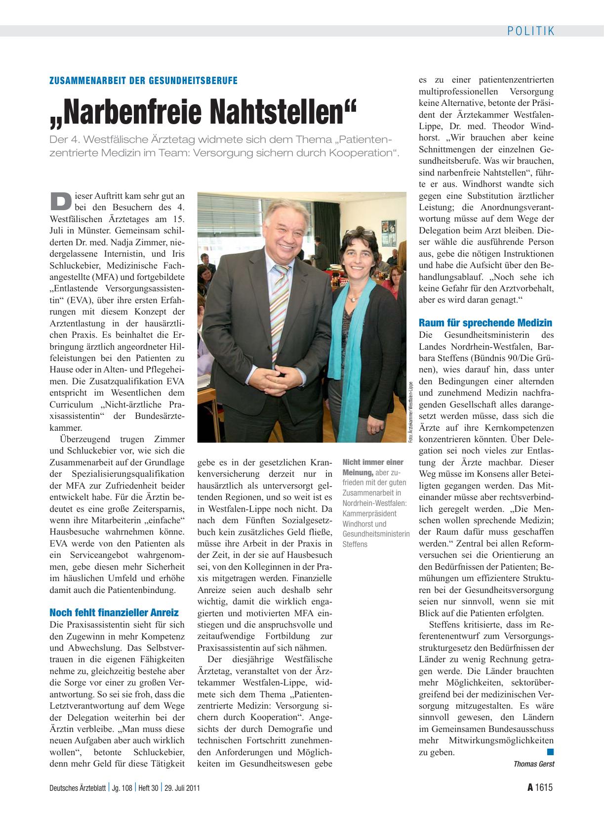 Vorschauseite 1: Zusammenarbeit der Gesundheitsberufe: „Narbenfreie Nahtstellen“