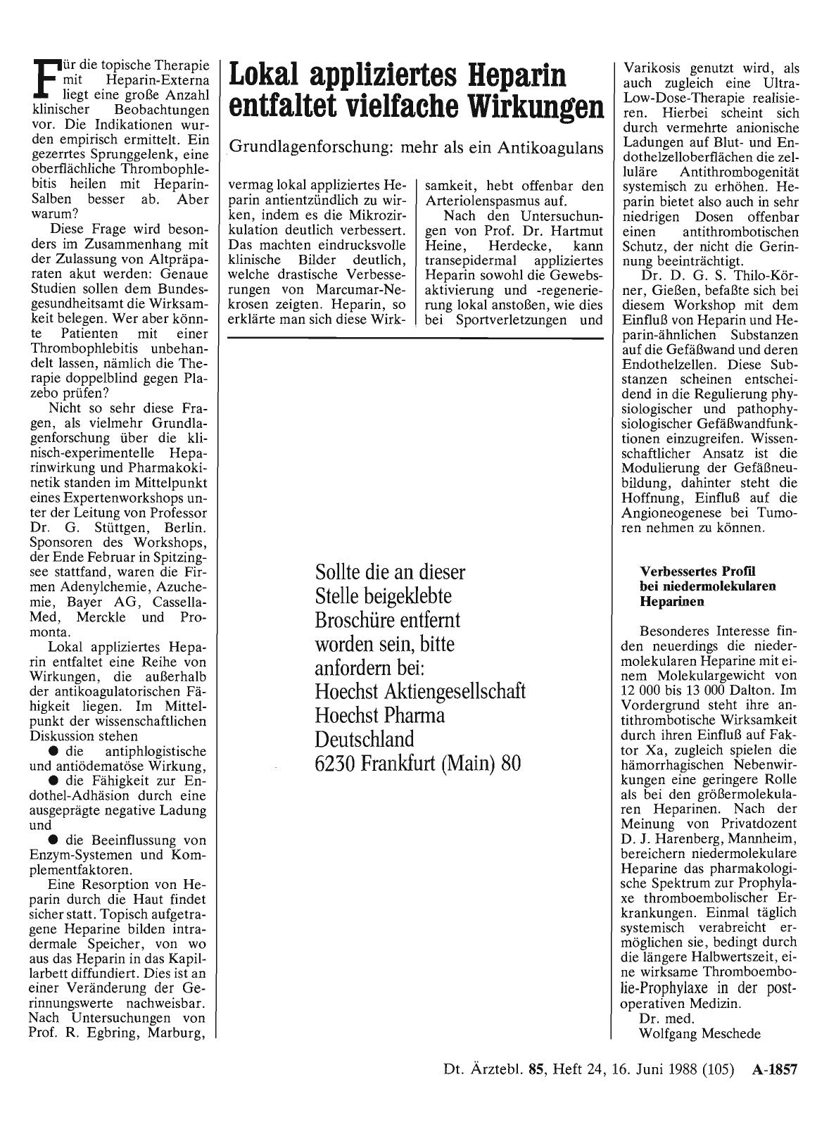 Vorschauseite 1: Lokal appliziertes Heparin entfaltet vielfache Wirkungen