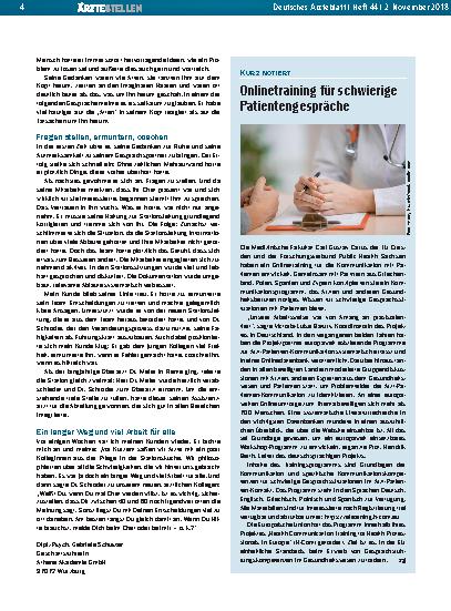 Vorschauseite 1: Onlinetraining für schwierige Patientengespräche
