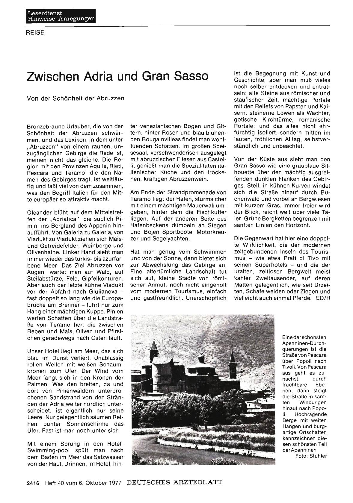 Vorschauseite 1: Zwischen Adria und Gran Sasso: Von der Schönheit der Abruzzen