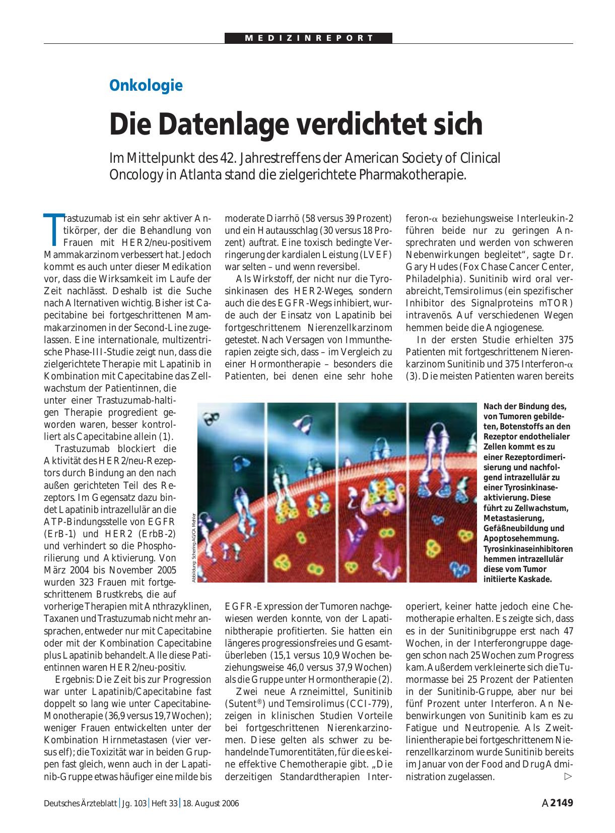 Vorschauseite 1: Onkologie: Die Datenlage verdichtet sich
