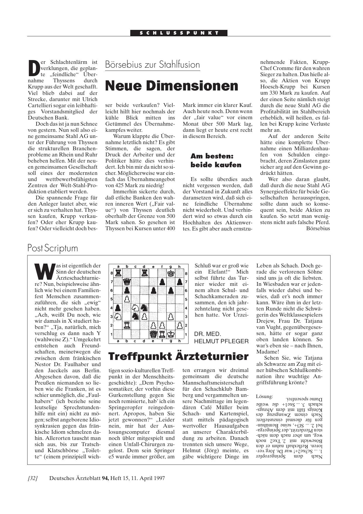 Vorschauseite 1: Treffpunkt Ärzteturnier