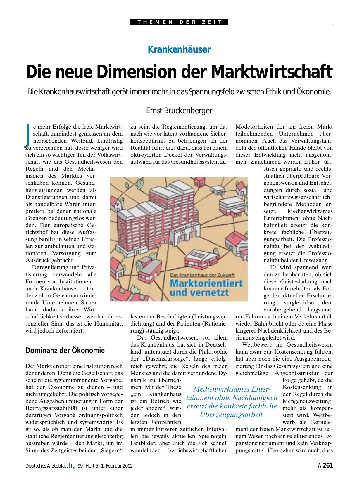 Vorschauseite 1: Krankenhäuser: Die neue Dimension der Marktwirtschaft