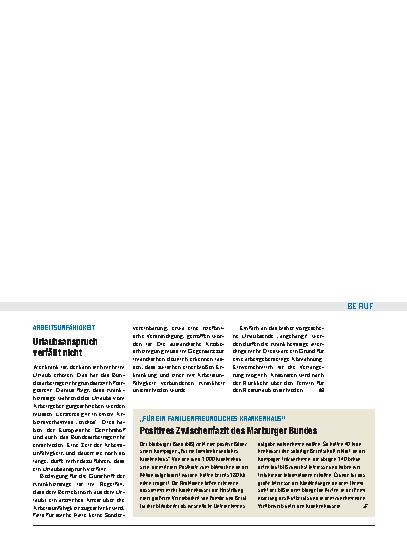 Vorschauseite 1: Arbeitsunfähigkeit: Urlaubsanspruch verfällt nicht