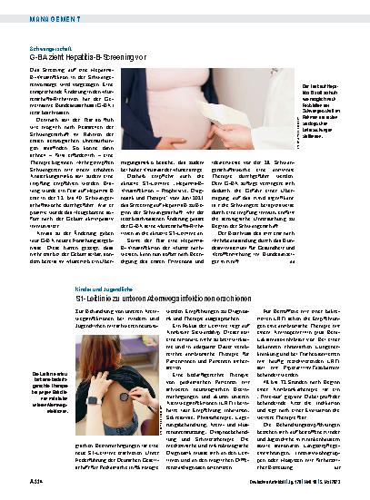 Vorschauseite 1: Kinder und Jugendliche: S1-Leitlinie zu unteren Atemwegsinfektionen erschienen