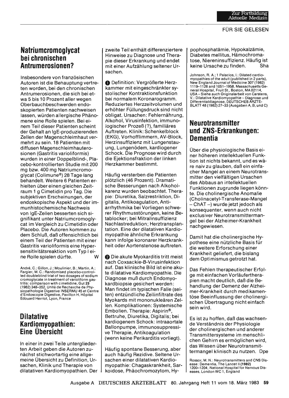Vorschauseite 1: Dilatative Kardiomyopathien: Eine Übersicht